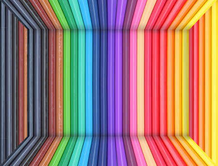 A room made from color pencilsの写真素材