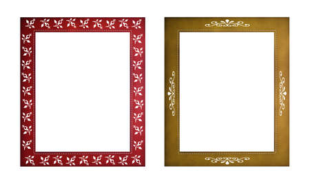 Vintage picture frame with graphic patternの写真素材