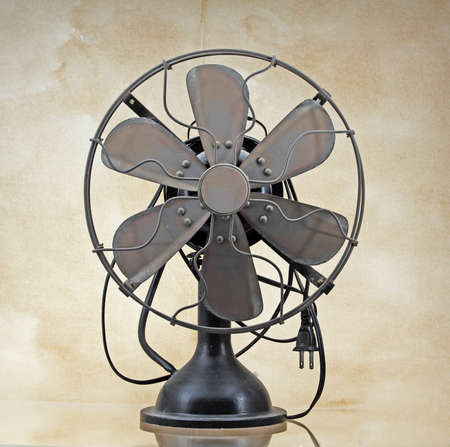 Old vintage brass electric fan の写真素材