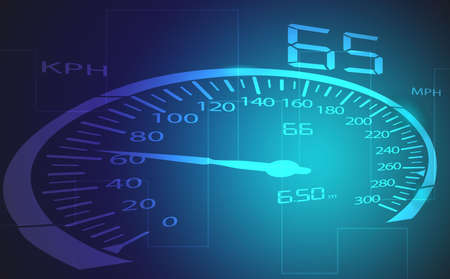 Vector illustration of glow speedometer.