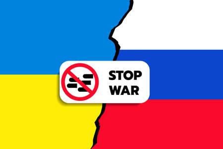 Ukraine-Russia conflict,Stop War in Ukraineのイラスト素材