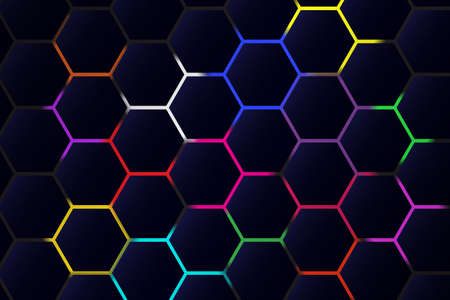 Glow Polygon Abstract Background Design.のイラスト素材