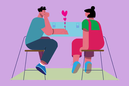 Man and Women together cartoon Drawing.のイラスト素材
