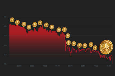 Bitcoin Cryptocurrency Low Price Chart,Crypto currency trading graph for Bitcoi.のイラスト素材