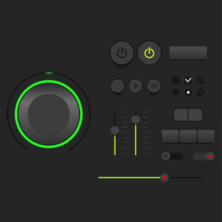 3D Music Buttons Set,Media Player Control Button Set.のイラスト素材