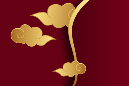 Chinese frame background. Red and gold color.のイラスト素材