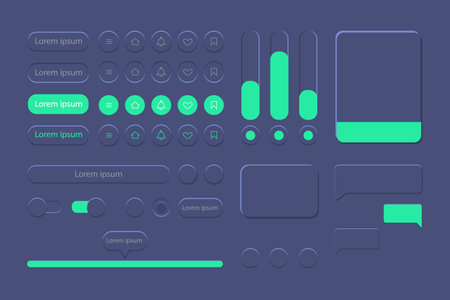 Neumorphism Botton Soft UI Designのイラスト素材
