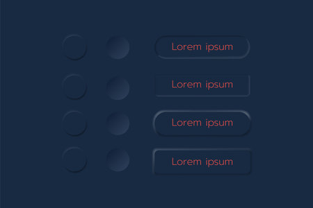 Neumorphism Botton Soft UI Designのイラスト素材
