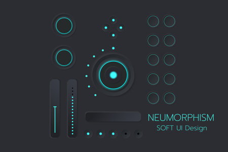 Neumorphic Soft UI Design,3D Buttons Design.のイラスト素材