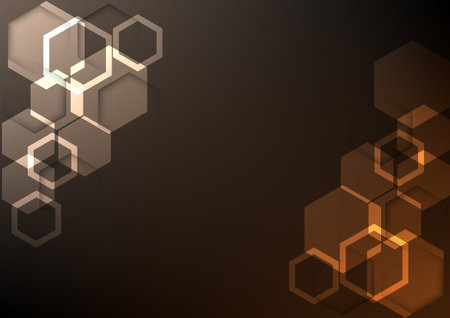 Dark hexagon abstract technology background.のイラスト素材