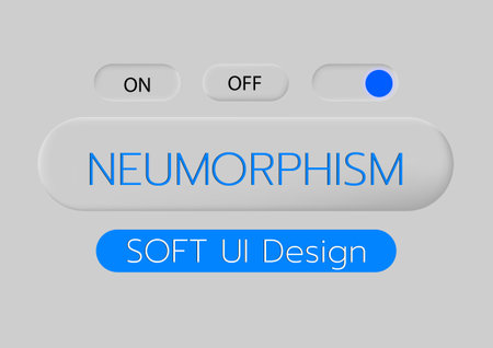 3D Neumorphic Soft UI Design. 3D Bottons.のイラスト素材