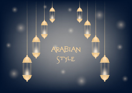 Arabian Background,Arabic Ramadan Lantern .Decoration lamp.のイラスト素材