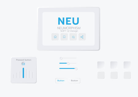 3D Neumorphic Soft UI Design. 3D Bottons.のイラスト素材