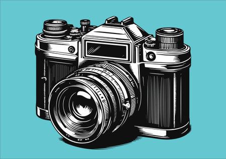 vector sketch illustration of camera iconのイラスト素材