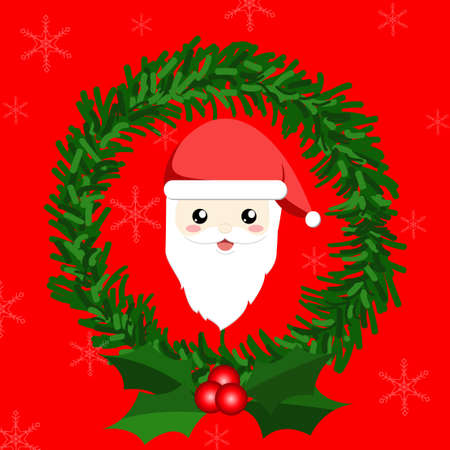 merry christmas.Santa. vector illustration.snowflakesのイラスト素材