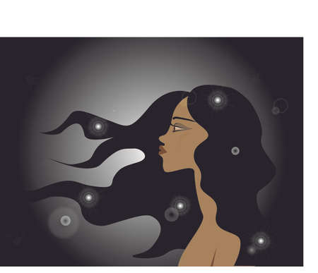 woman with black hair のイラスト素材