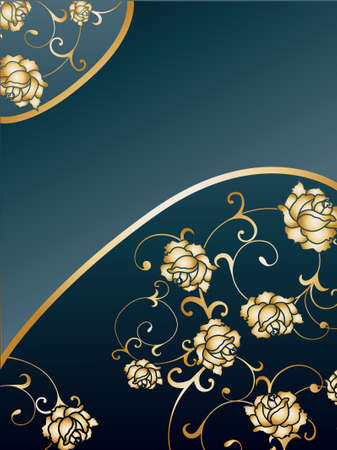 Gold rose backgroundのイラスト素材