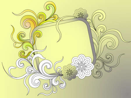  	banner or frame for text with floral elementsのイラスト素材