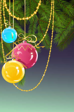 Christmas and New Year's background with ballのイラスト素材