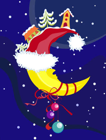 Vector Christmas & New-Year's moonのイラスト素材
