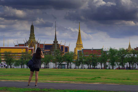 Wat Phra Kaeo, buddha, Bangkok, Thailand,の写真素材