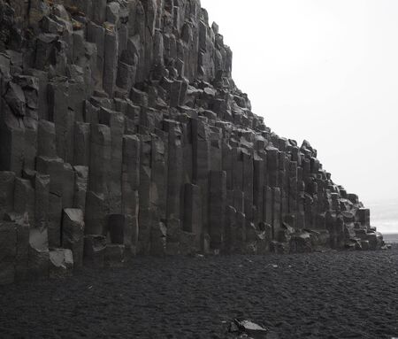 Basalt Columns on Sea Coast in Icelandの写真素材