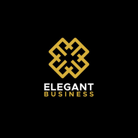 Elegant Luxury Pattern Motif Initials E EE logo design inspirationのイラスト素材