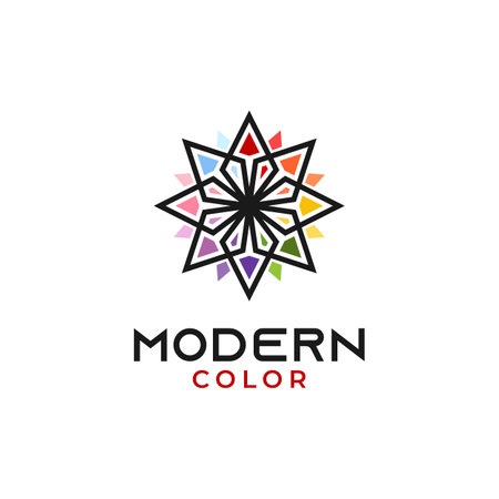 Modern Colorful Floral Pattern Logo design inspirationのイラスト素材