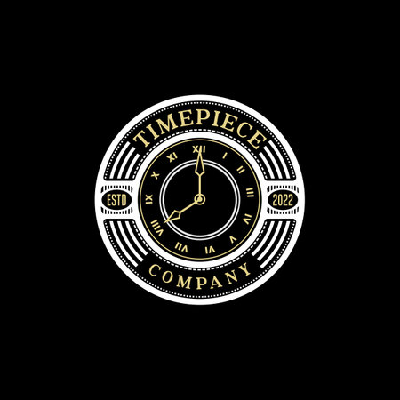 Old Clock Emblem Logo design inspirationのイラスト素材