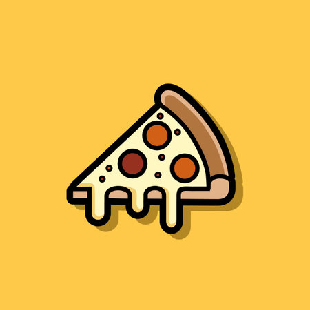 Pizza Slice Illustration For Italian Pizza Menu Or Pizzeria Companyのイラスト素材