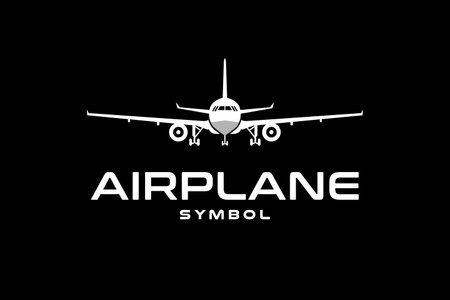 Airplane Illustration Front View Vector Designのイラスト素材