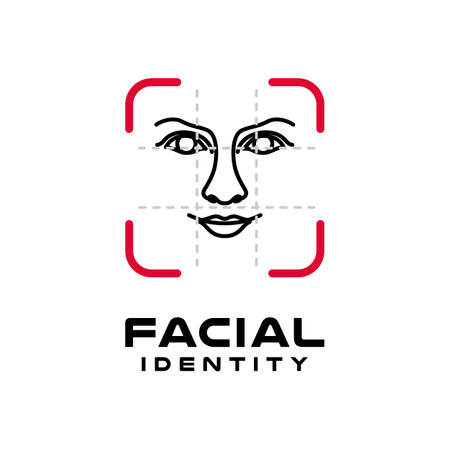 Face Id Logo, Face Recognition Vector Designのイラスト素材