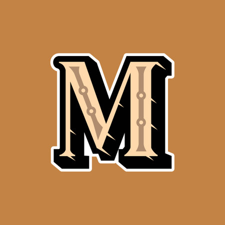 Medieval style Letter M logoのイラスト素材