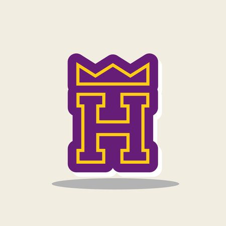 Initial Letter H Logo with Crown Simple Vector Designのイラスト素材