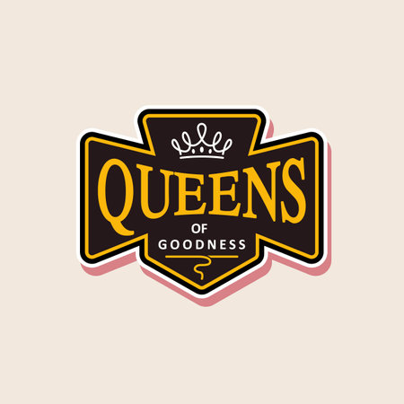 Queen Shield Logo With Crown Icon In Medieval Style Vector Design Inspirationのイラスト素材