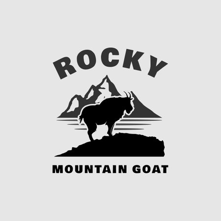 Mountain Goat Ibex Sheep Chamois Logo Design Inspirationのイラスト素材