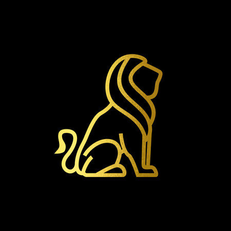 Royal Golden Lion King logo design inspirationのイラスト素材