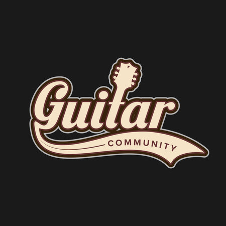 Simple Minimalist Guitar community Logo designのイラスト素材