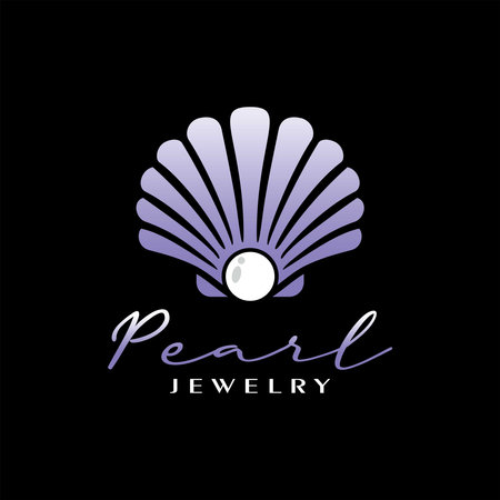 pearl shell logo for jewelry shopのイラスト素材