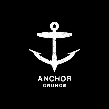 Vintage Anchor Logo Design With Grunge Styleのイラスト素材