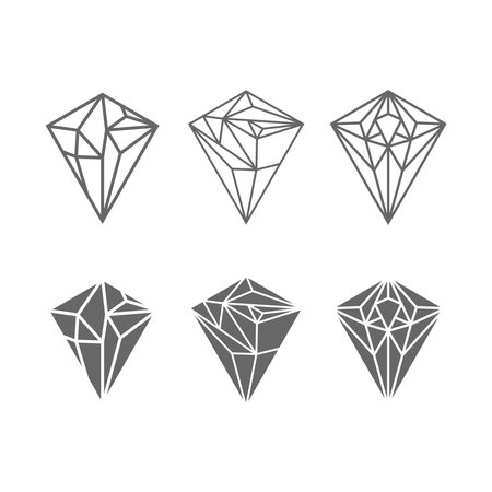 Crystal Diamond Collection Set Vector Design Inspirationのイラスト素材