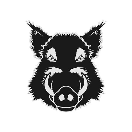 Boar Pig Swine Hog Face Head Vector Design Inspirationのイラスト素材