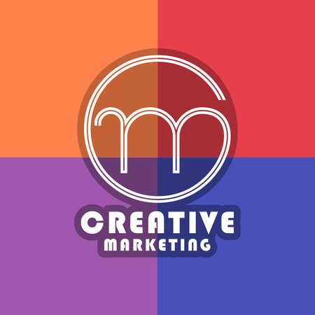 Monogram Initials Letter C M CM or MC Minimalist simple logo design inspirationのイラスト素材