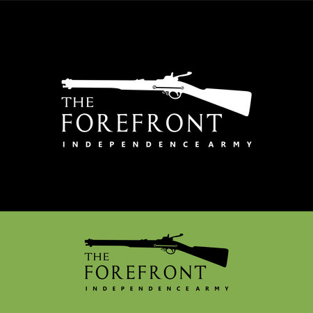 Ancient Rifle Logo Vintage World War Weaponsのイラスト素材