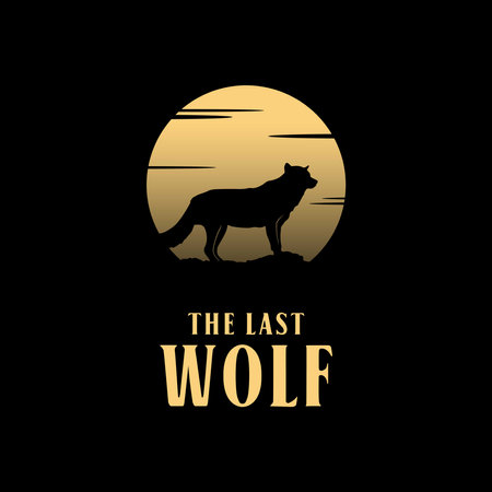 Full Moon Wolf Silhouette Logo