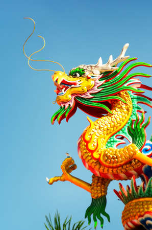 Dragon statue with blue sky