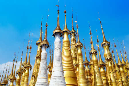Group of  pagodas at Myanmarの写真素材