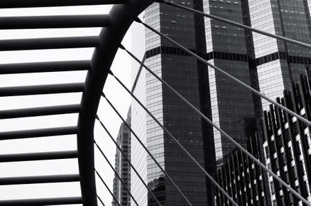 Black and white Modern building in bangkok の写真素材