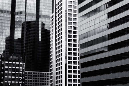 Black and white Abstract of Modern building in bangkok の写真素材