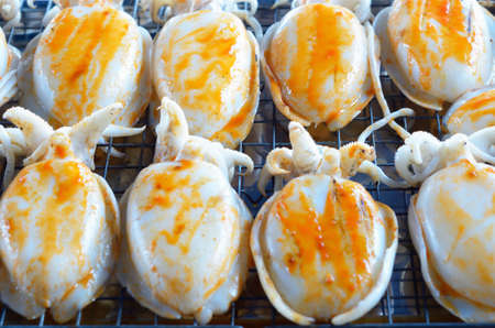 Grilled squid with sauce